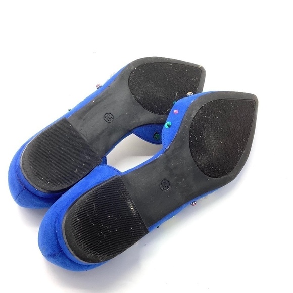 Betsey Johnson  Cypress Blue Beaded‎ Embellished Flats Size 6.5 - Picture 15 of 16